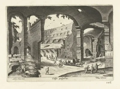 Gezicht op de ruïnes van het Colosseum