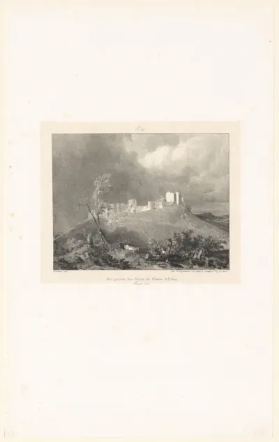 Gezicht op de ruïnes van het kasteel van Arlay