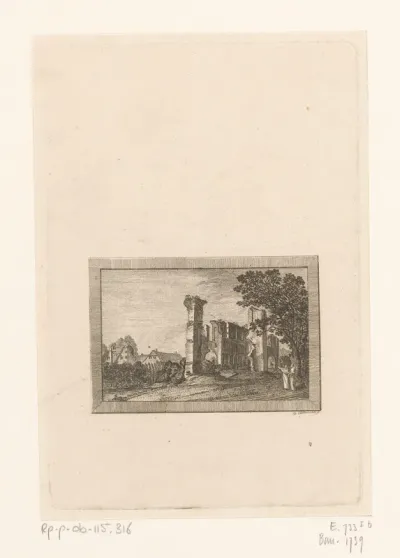 Gezicht op de ruïnes van het klooster bij Oldenburg