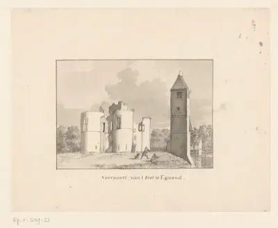 Gezicht op de ruïnes van Kasteel Egmond