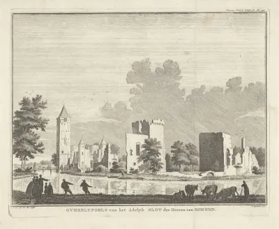 Gezicht op de ruïnes van kasteel van Egmond