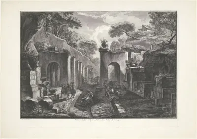 Gezicht op de ruïnes van Pompeï