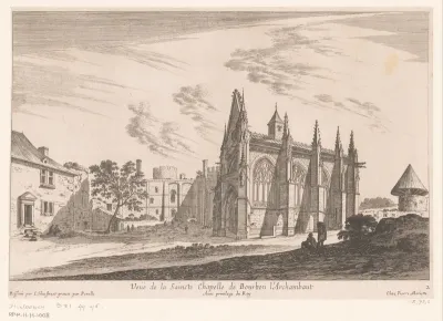 Gezicht op de Sainte Chapelle de Bourbon l'Archambault