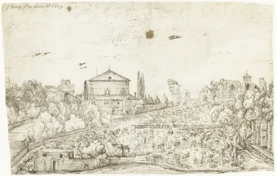 Gezicht op de San Stefano Rotondo, Rome, vanuit het noorden