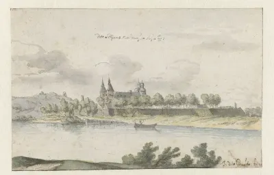 Gezicht op de schans Navagne in Limburg