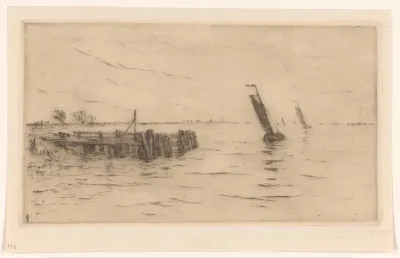 Gezicht op de Schelde bij Kortgene