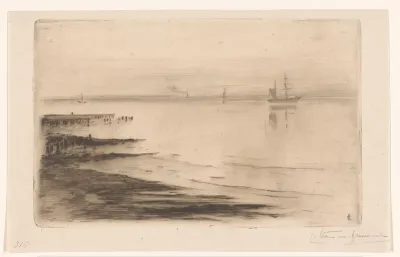Gezicht op de Schelde bij ochtend