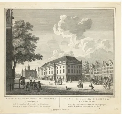 Gezicht op de schouwburg aan het Leidseplein te Amsterdam
