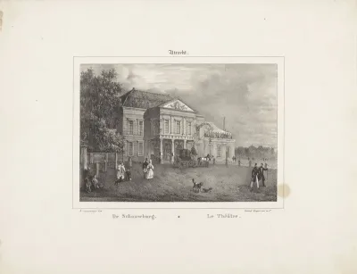 Gezicht op de schouwburg in Utrecht