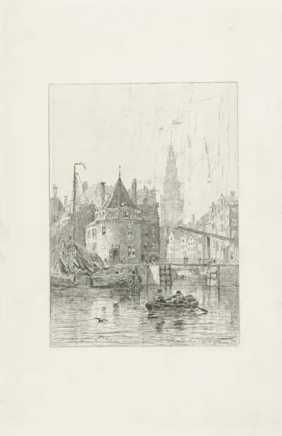 Gezicht op de Schreierstoren te Amsterdam