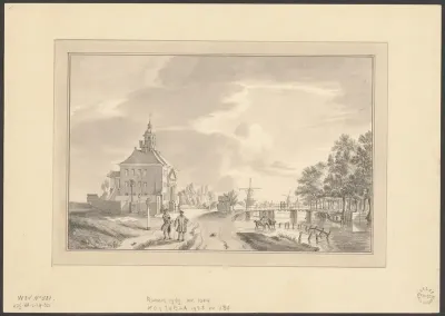 Gezicht op de Singelgracht en de oude Muiderpoort