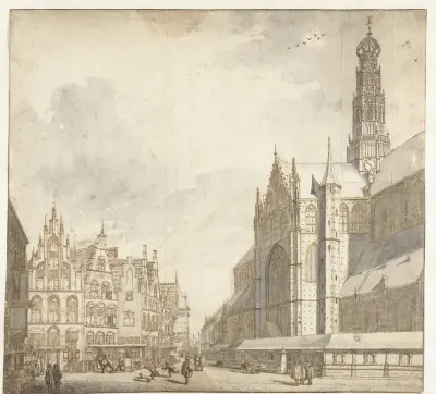 Gezicht op de Sint-Bavo te Haarlem