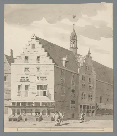 Gezicht op de Sint-Jacobstoren te Amsterdam