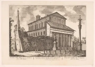 Gezicht op de Sint-Laurens buiten de Muren in Rome