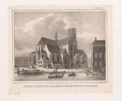 Gezicht op de Sint-Laurenskerk Rotterdam