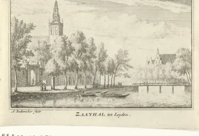 Gezicht op de Sint Lodewijkskerk in Leiden