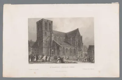 Gezicht op de Sint-Maartensbasiliek in Luik