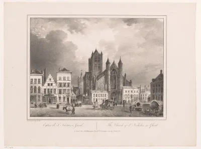 Gezicht op de Sint-Niklaas kerk te Gent