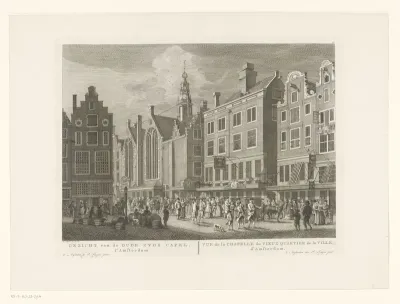 Gezicht op de Sint-Olofskapel (Oudezijds Kapel) te Amsterdam