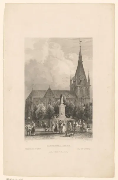 Gezicht op de Sint-Pauluskathedraal te Luik