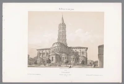 Gezicht op de Sint-Saturninusbasiliek te Toulouse