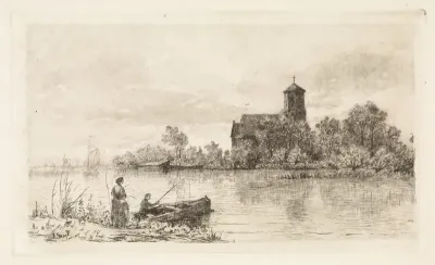 Gezicht op de Sint Urbanuskerk te Bovenkerk