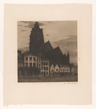 Gezicht op de Sint-Walburgakerk in Oudenaarde