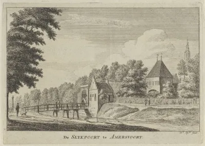 Gezicht op de Slijkpoort te Amersfoort