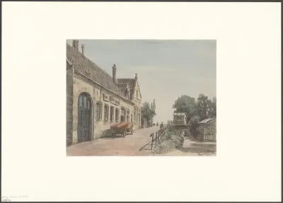 Gezicht op de spoorwegovergang bij de Weesperzijde