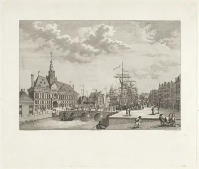 Gezicht op de stad en haven van Emden