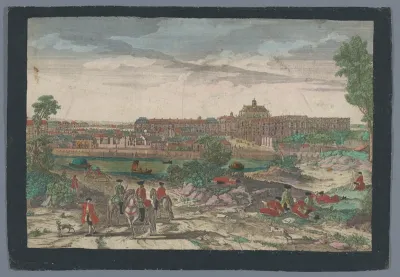 Gezicht op de stad en het Paleis van Versailles