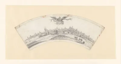 Gezicht op de stad Neurenberg, ontwerp voor de radgravure op een drinkglas