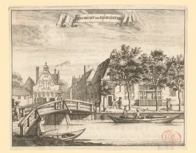 Gezicht op de Stads Geschut-en Klokkengieterij aan de Lijnbaansgracht te Amsterdam