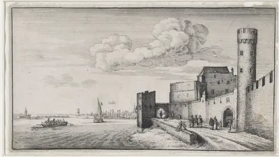 Gezicht op de stadsmuren van Keulen
