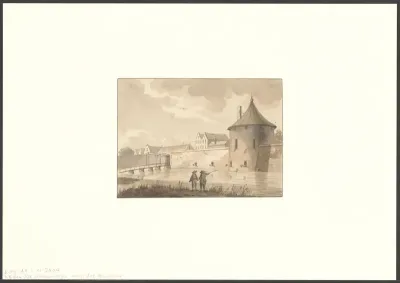 Gezicht op de stadspoort van Amsterdam