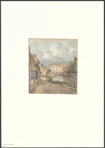 Gezicht op de Stadsschouwburg en de Leidsepoort