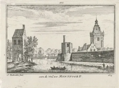 Gezicht op de stadswal van Montfoort, 1625