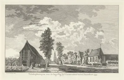 Gezicht op de tabaksplantage buiten Amersfoort, 1759