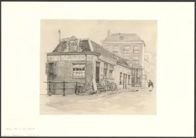 Gezicht op de tapperij Onder 't Viaduct aan de Buiten Oranjestraat 1-3