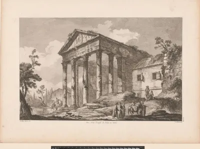 Gezicht op de Tempel van Augustus (Pula)
