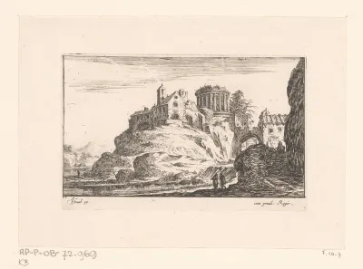 Gezicht op de tempel van de Sibille