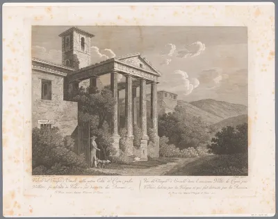 Gezicht op de Tempel van Hercules in Cori bij Velletri