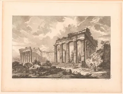 Gezicht op de Tempel van Minerva te Athene