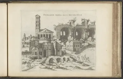 Gezicht op de Tempel van Romulus en de basiliek van Constantijn