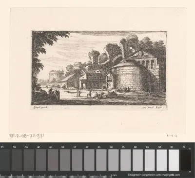 Gezicht op de tempel van Romulus en Remus