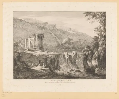 Gezicht op de tempel van Vesta