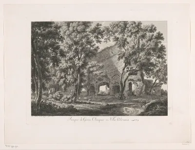 Gezicht op de tempel van Zeus in Villa Adriana