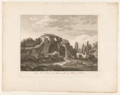 Gezicht op de termen bij Villa Adriana in Tivoli