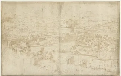 Gezicht op de Tiber en de Castel Sant' Angelo