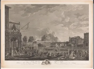 Gezicht op de Tiber en de Engelenburcht in Rome